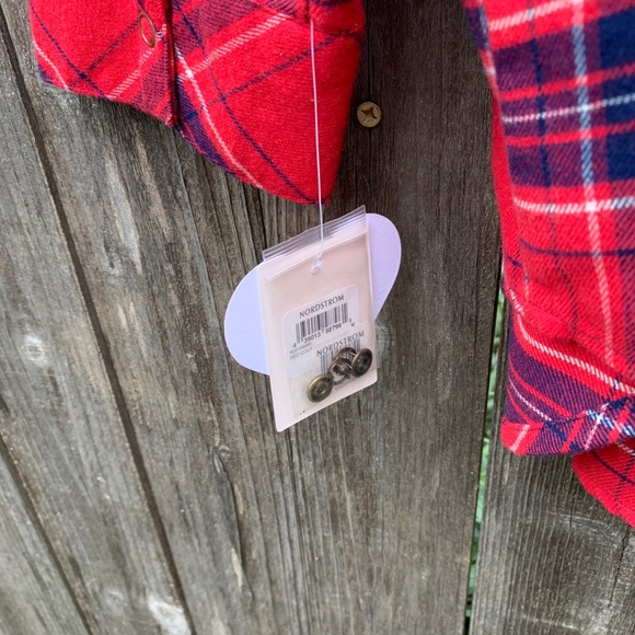 NWT Make + Model Red Plaid Flannel Shirt - Picture 5 of 5